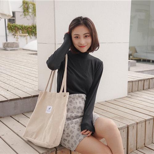 Corduroy Shoulder Tote Bag