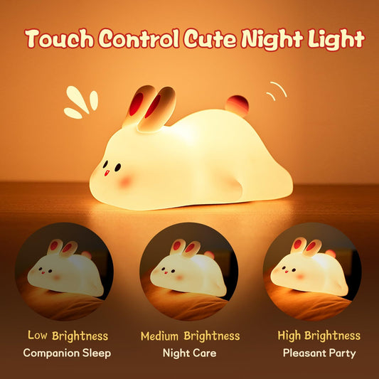 Cute Bunny LED Night Light With Touch Sensor