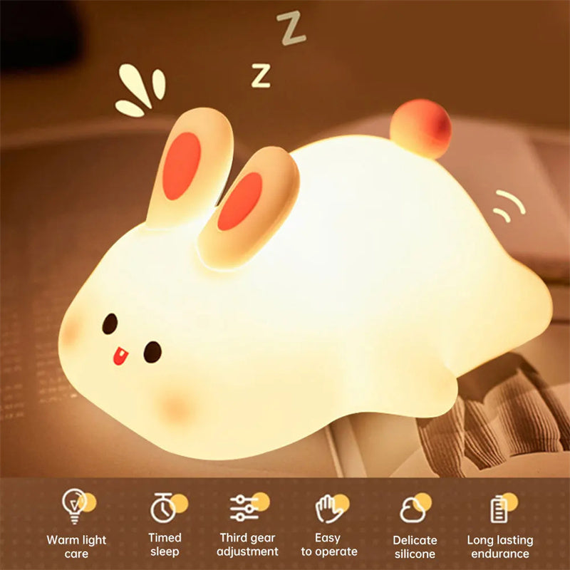 Cute Bunny LED Night Light With Touch Sensor