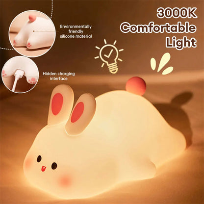 Cute Bunny LED Night Light With Touch Sensor