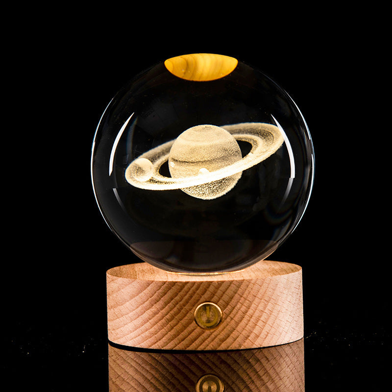 Crystal Ball – 3D Laser Engraved Galaxy with Luminous LED Display