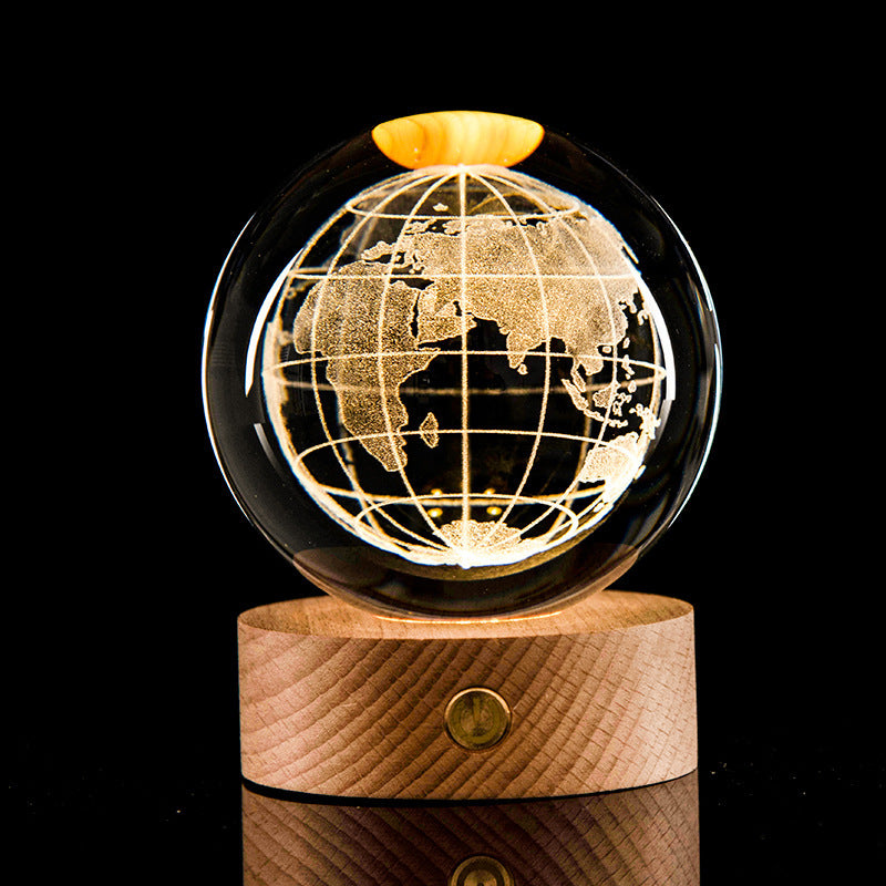 Crystal Ball – 3D Laser Engraved Galaxy with Luminous LED Display