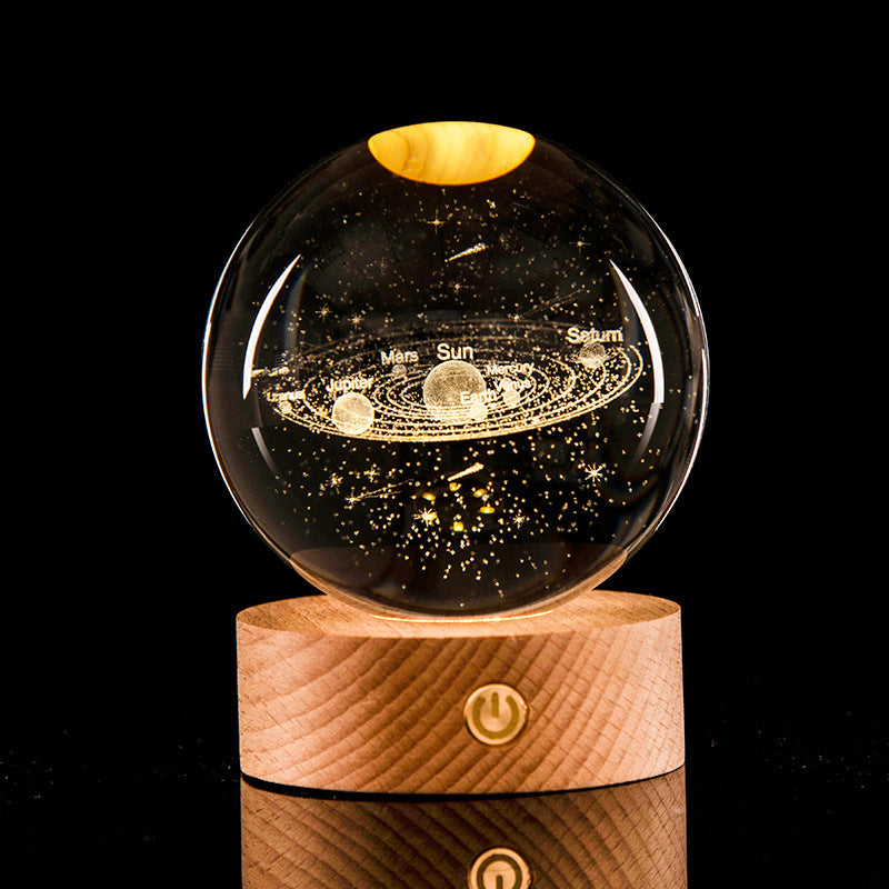 Crystal Ball – 3D Laser Engraved Galaxy with Luminous LED Display