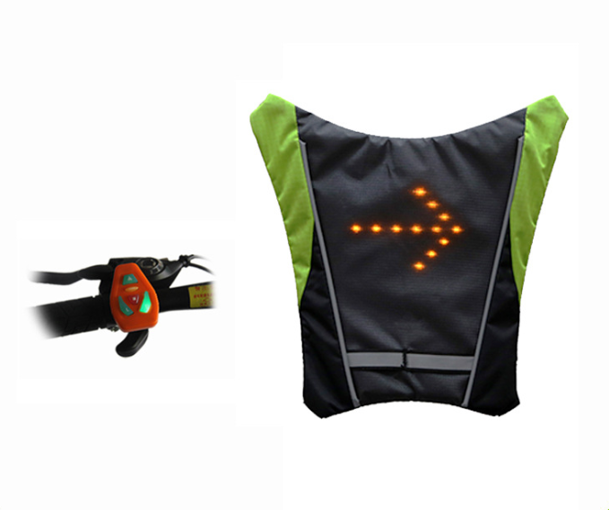 USB Rechargeable Reflective LED Vest Backpack