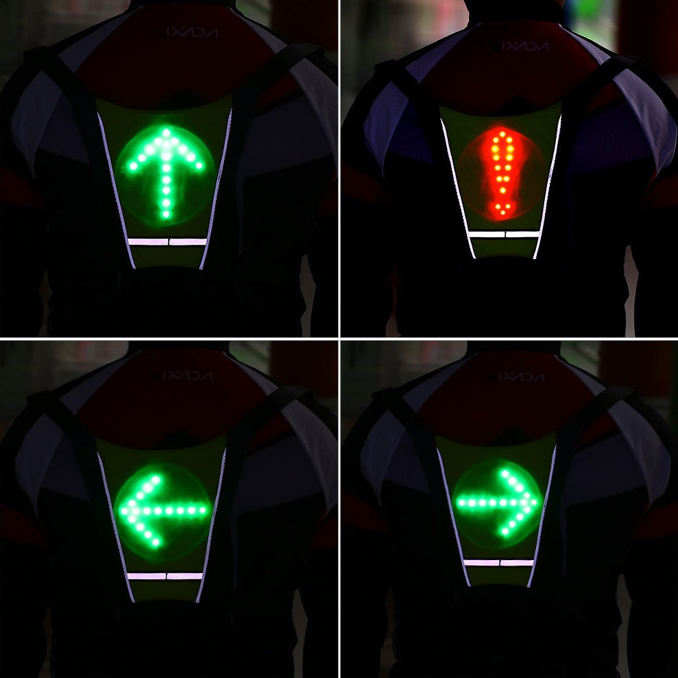 USB Rechargeable Reflective LED Vest Backpack