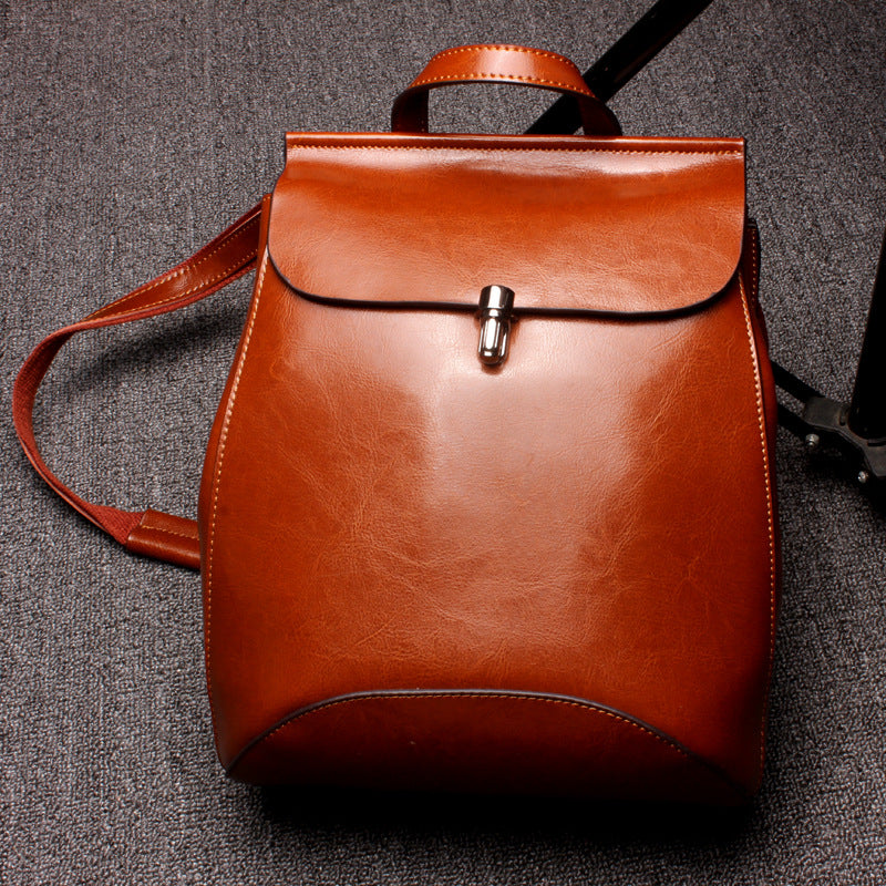 Leather Wax Korean backpack.