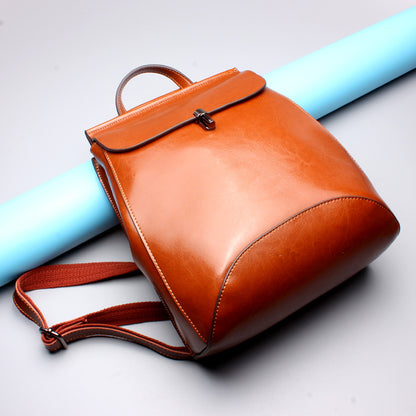 Leather Wax Korean backpack.