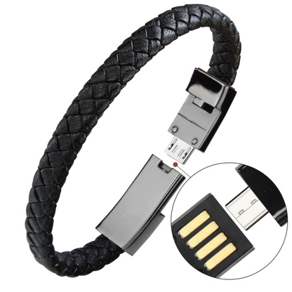 Portable Leather USB Bracelet Charger