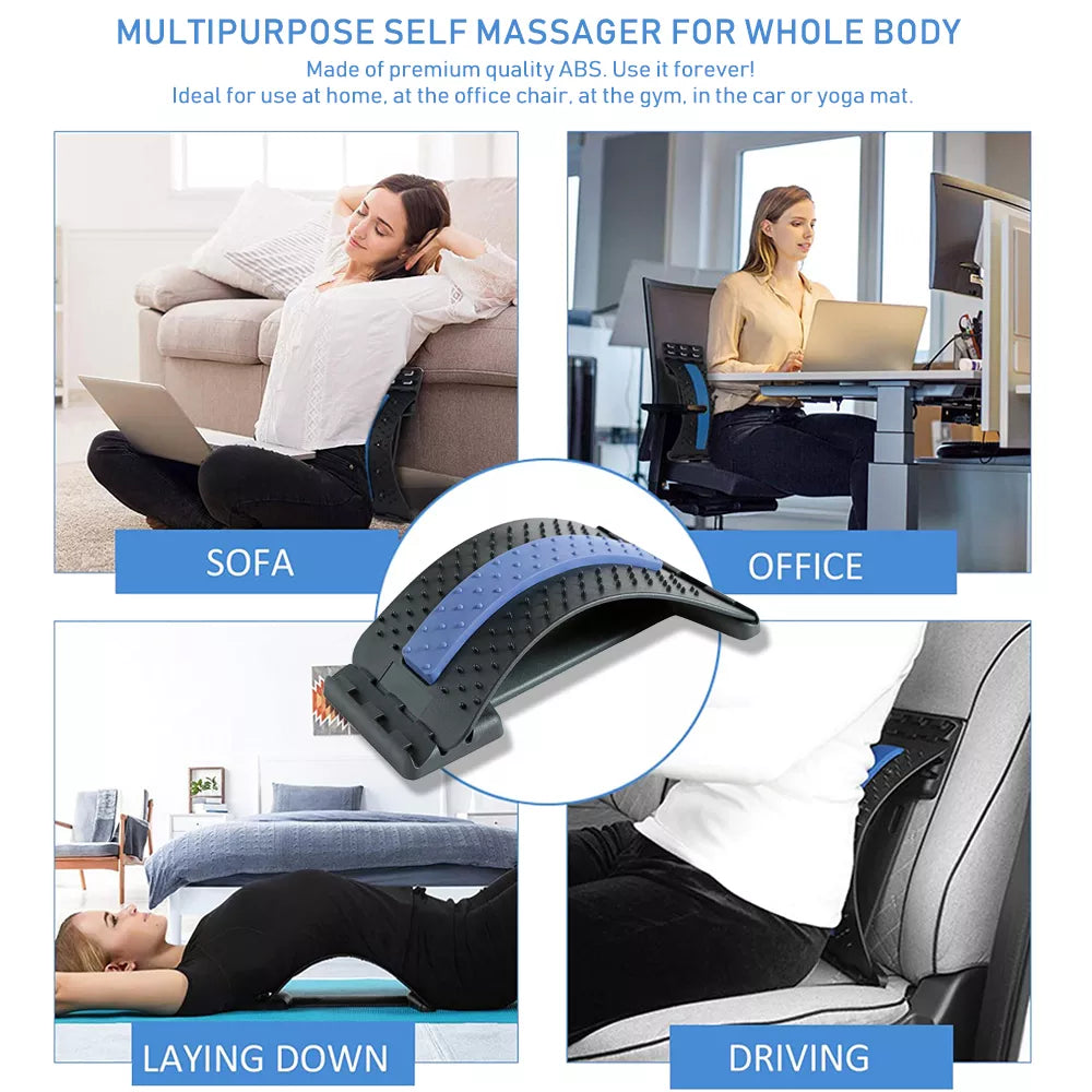 Ergonomic Lumbar Stretcher & Back Massager